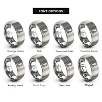 font options for inside engraving on gray carabiner rope rings