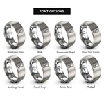 font options for inside engraving on silver carabiner rope rings