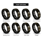 font options for inside engraving on gunmetal & black carabiner rope rings