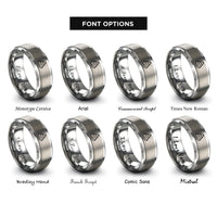 font options for inside engraving on gray caramel swirl rings
