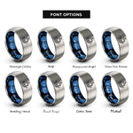 font options for inside engraving on blue & grey caravel sail rings