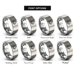 font options for inside engraving on silver caravel sail rings