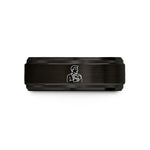 tungsten comfort-fit ring – black & rose gold tungsten adoptive dad heart wedding band