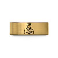 men's stylish metal ring – gold tungsten adoptive dad heart wedding band