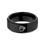 tungsten rings for him – black tungsten sushi chef headband wedding band