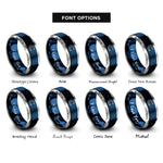 font options for inside engraving on blue & grey carbon c rings