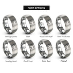 font options for inside engraving on silver carbon c rings