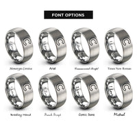 font options for inside engraving on silver carbon c rings
