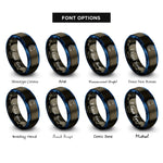 font options for inside engraving on gunmetal & blue carbon c rings