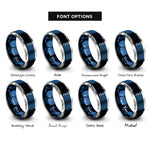 font options for inside engraving on blue & gray carbonyl co rings