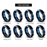 font options for inside engraving on blue & gray carbonyl co rings