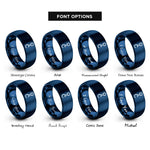 font options for inside engraving on blue carbonyl co rings