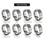 font options for inside engraving on grey carbonyl co rings