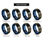 font options for inside engraving on gunmetal & blue carbonyl co rings