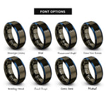 font options for inside engraving on gunmetal & blue carbonyl co rings
