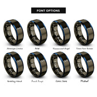 font options for inside engraving on gunmetal & blue carbonyl co rings