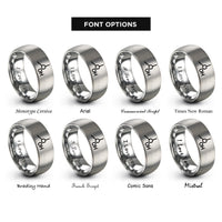 font options for inside engraving on grey carboxyl cooh rings