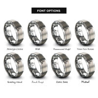 font options for inside engraving on gray carboxyl cooh rings