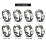 font options for inside engraving on grey carboxyl cooh rings