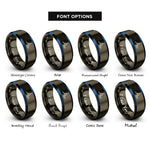 font options for inside engraving on gunmetal & blue carboxyl cooh rings
