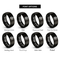 font options for inside engraving on black carburetor rings