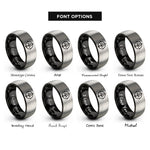font options for inside engraving on black & grey cardinal cones rings