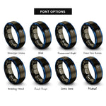 font options for inside engraving on gunmetal & blue cardinal letters rings