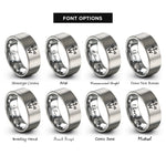font options for inside engraving on grey cardinal mark rings