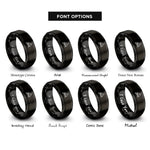 font options for inside engraving on black cardinal on branch rings
