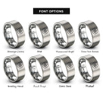 font options for inside engraving on silver cardinal points rings