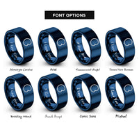 font options for inside engraving on blue cardioid equation rings
