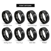 font options for inside engraving on black caribbean rings