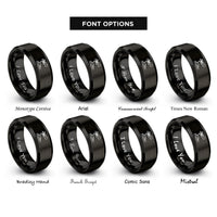 font options for inside engraving on black caribbean rings