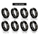 font options for inside engraving on black & silver caribou rings