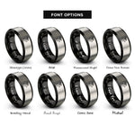 font options for inside engraving on black & gray caribou rings