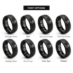 font options for inside engraving on black caribou rings