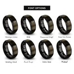 font options for inside engraving on gunmetal & black caribou rings