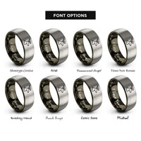 font options for inside engraving on gunmetal & grey caribou rings