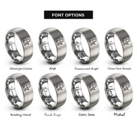 font options for inside engraving on gray carpenter silhouette rings