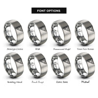 font options for inside engraving on gray carpenter square rings