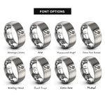 font options for inside engraving on grey carpenter square saw rings