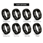 font options for inside engraving on black carpenters square rings