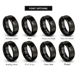 font options for inside engraving on black carpenters square rings