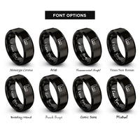 font options for inside engraving on black carpenters square rings