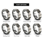 font options for inside engraving on silver carpenters square rings