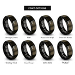 font options for inside engraving on gunmetal & black carpenters square rings