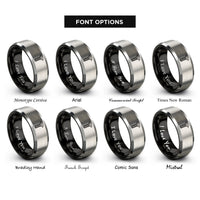 font options for inside engraving on black & gray carriage bolt rings