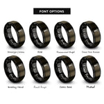 font options for inside engraving on gunmetal & black carriage bolt rings