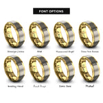 font options for inside engraving on gold & silver carrot rings