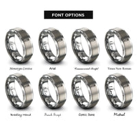 font options for inside engraving on silver carrot rings